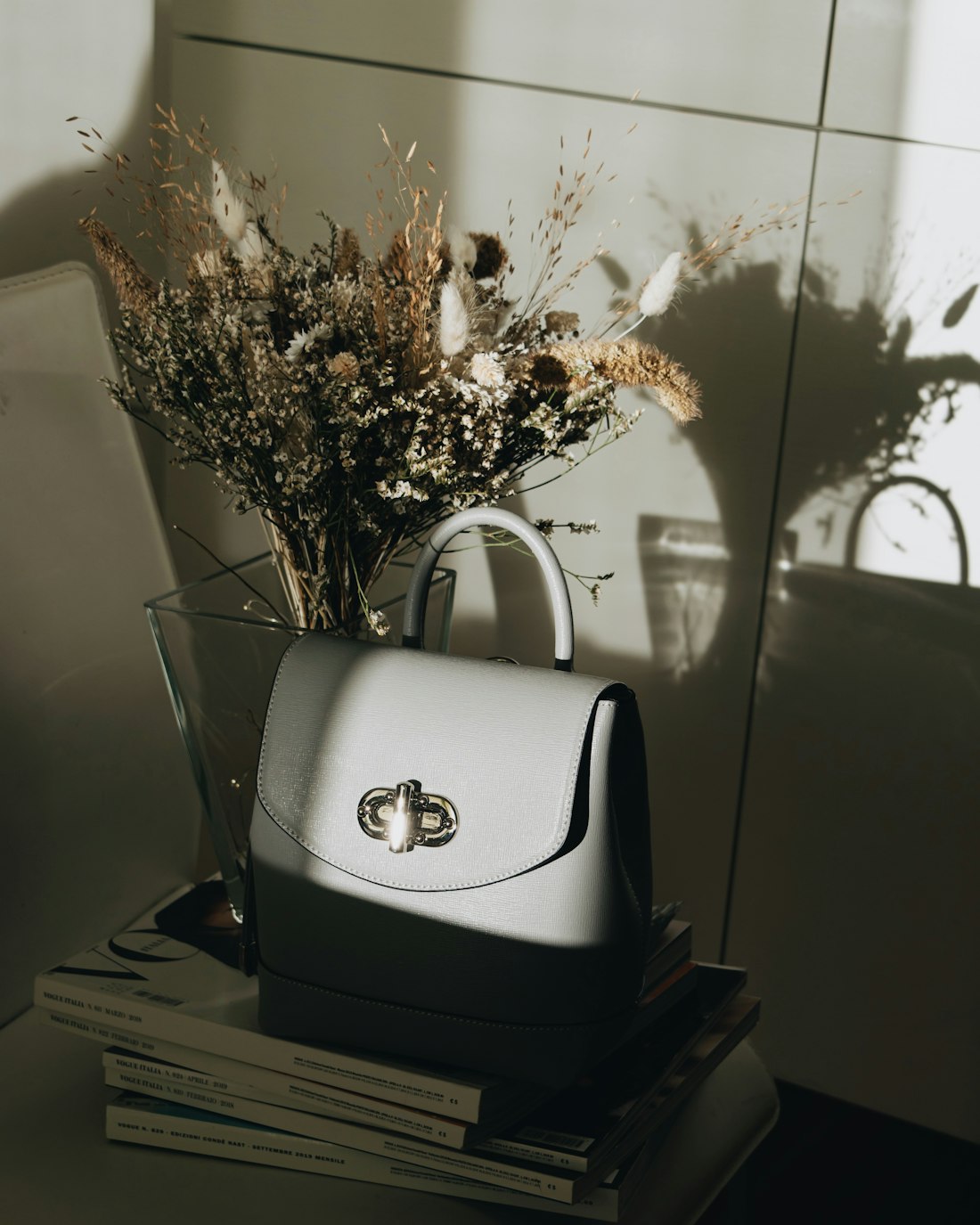 Cartera Rosario, baguette en piel marfil